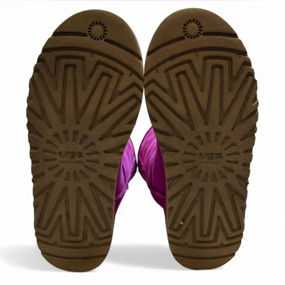 UGG Classic Short Boots Women’s Size 6 Pink/Purple Suede Sheepskin Lined Boots - Picture 5 of 6